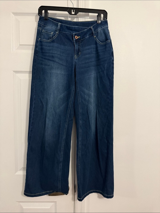 HALARA Denim - HALARA Women’s Low Rise Wide Leg Jeans in Dark Blue Wash